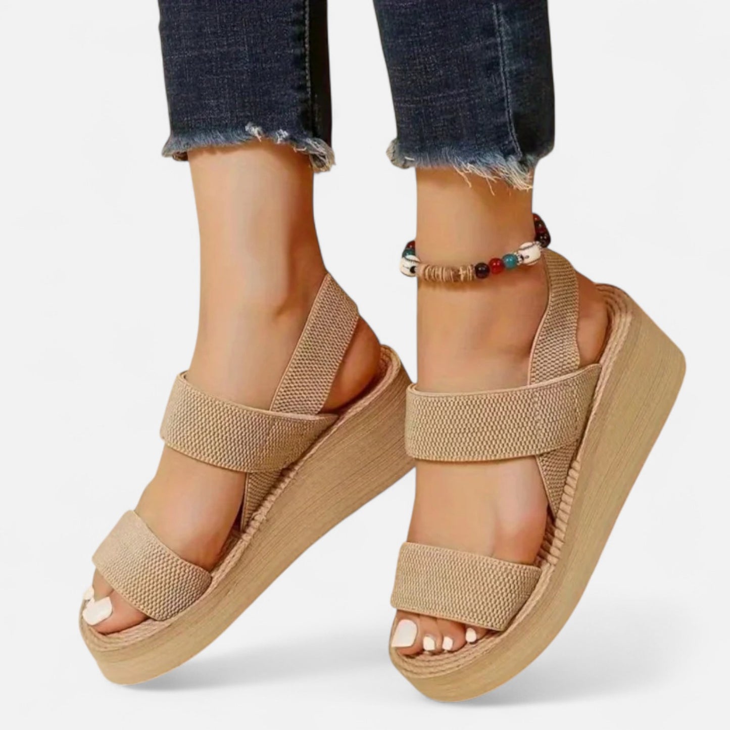 Celvarin | Women’s Premium Minimalist Wedge Sandals with Open Toe and Platform Sole