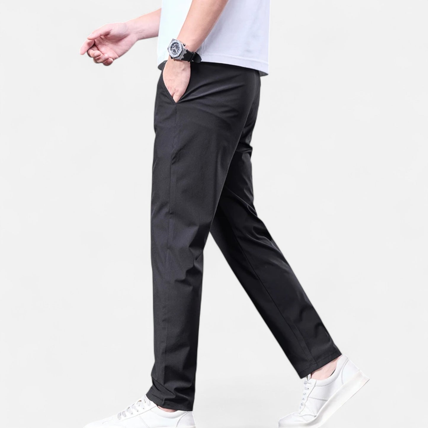 Celvarin | Men’s Premium Ice Silk Summer Trousers with Elastic Waist
