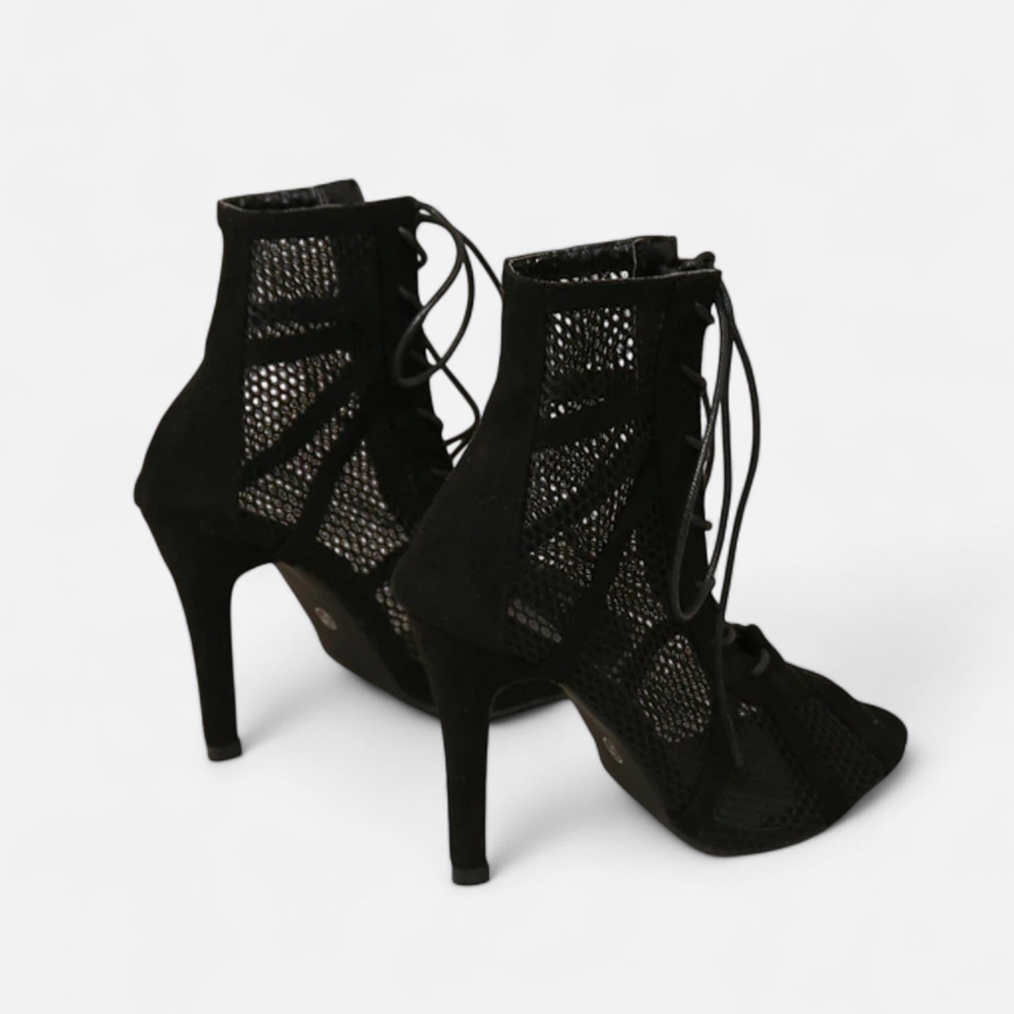 Celvarin | Women’s Premium Mesh High Heel Sandals – Cross Strap & Ankle Strap