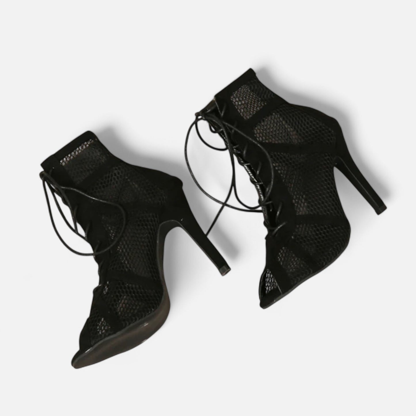 Celvarin | Women’s Premium Mesh High Heel Sandals – Cross Strap & Ankle Strap