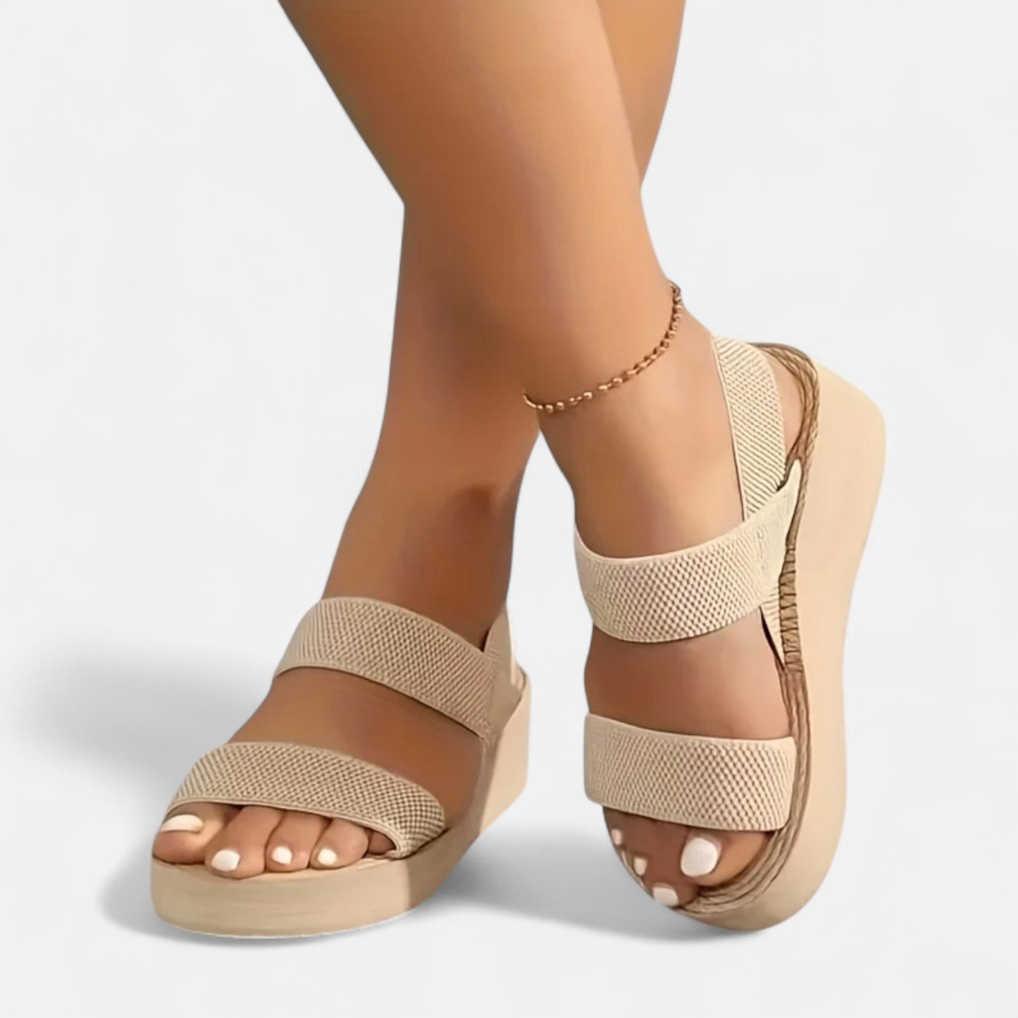 Celvarin | Women’s Premium Minimalist Wedge Sandals with Open Toe and Platform Sole