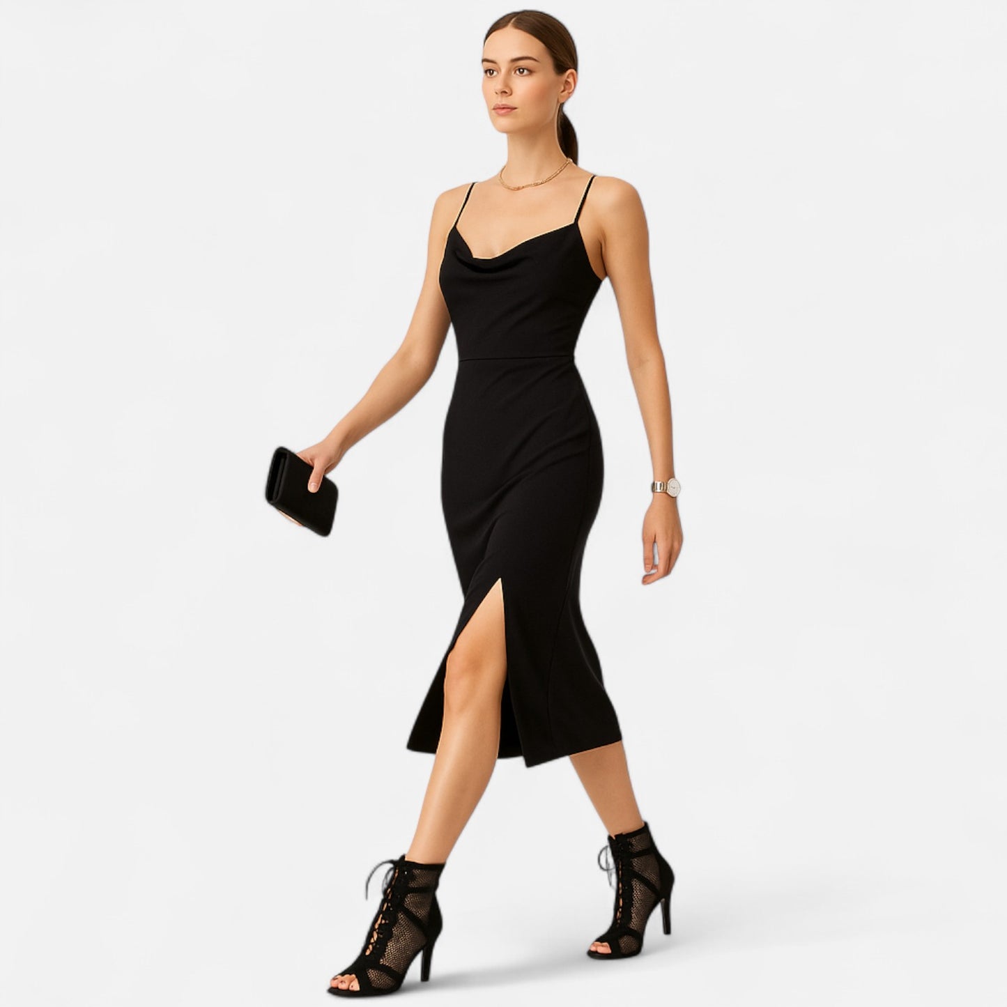 Celvarin | Women’s Premium Mesh High Heel Sandals – Cross Strap & Ankle Strap