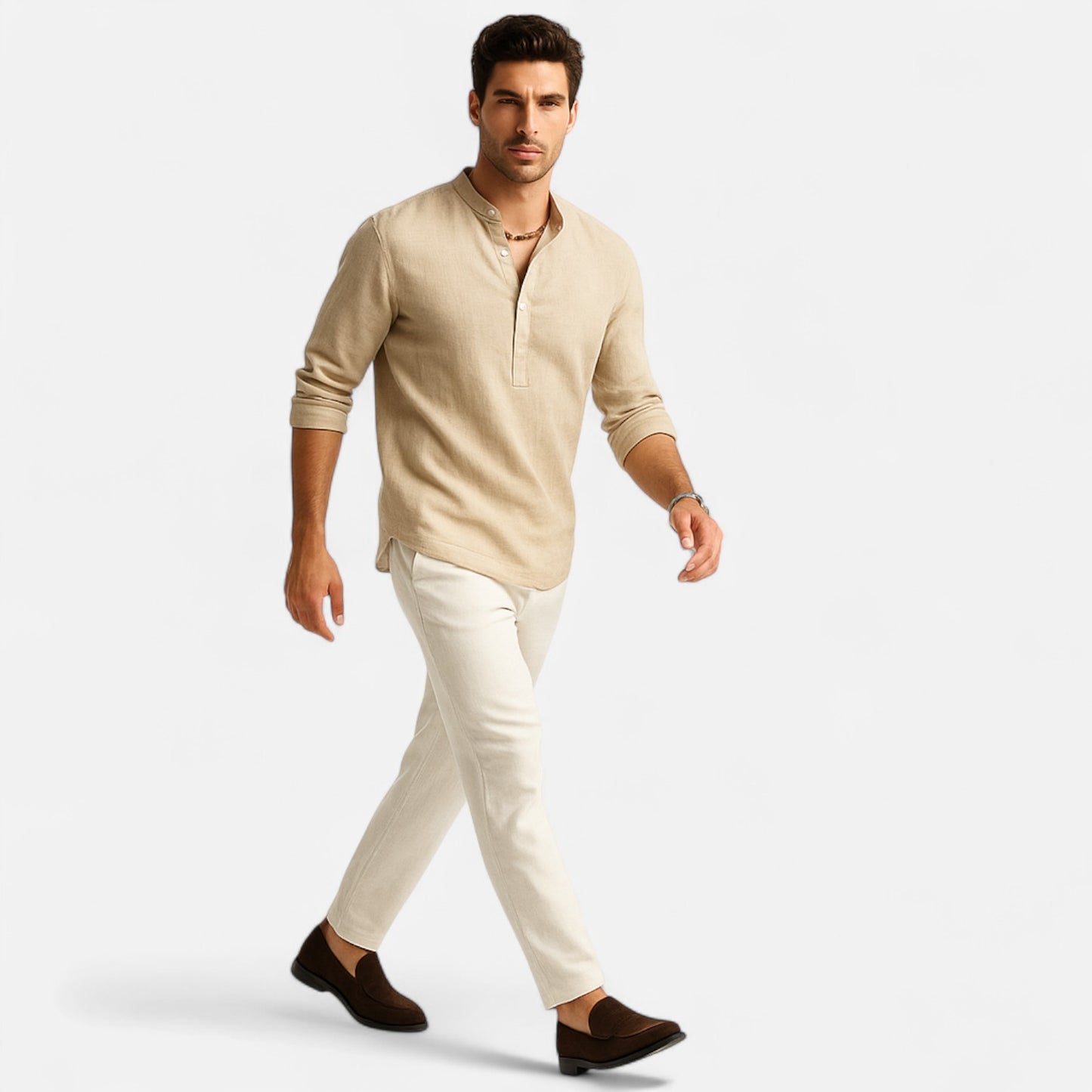 Celvarin | Men’s Premium Loose-Fit Long-Sleeve Cotton-Linen Shirt
