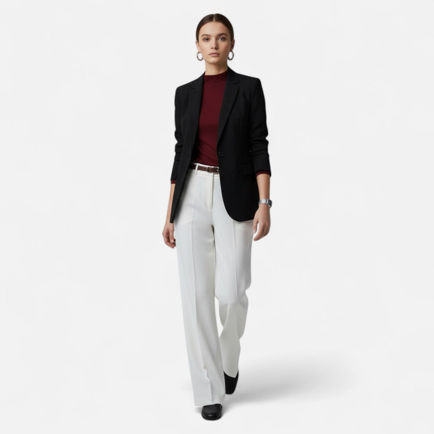 Women’s Double-Breasted Black Blazer – Structured Elegance