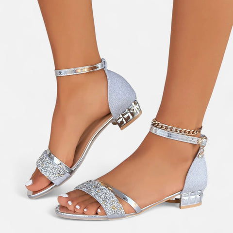 Celvarin | Women’s Low Heel Open-Toe Sandals – Elegant & Comfortable Summer Shoes