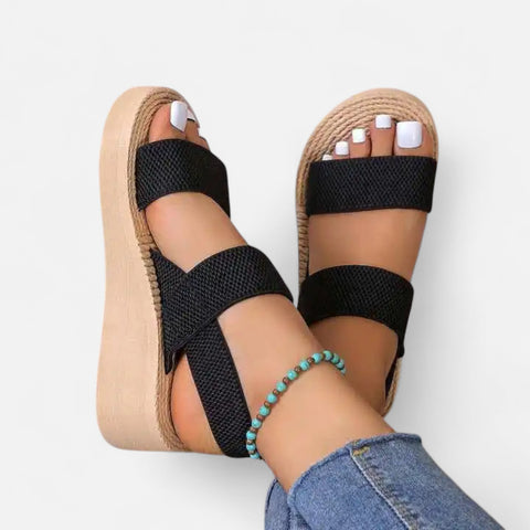 Celvarin | Women’s Premium Minimalist Wedge Sandals with Open Toe and Platform Sole