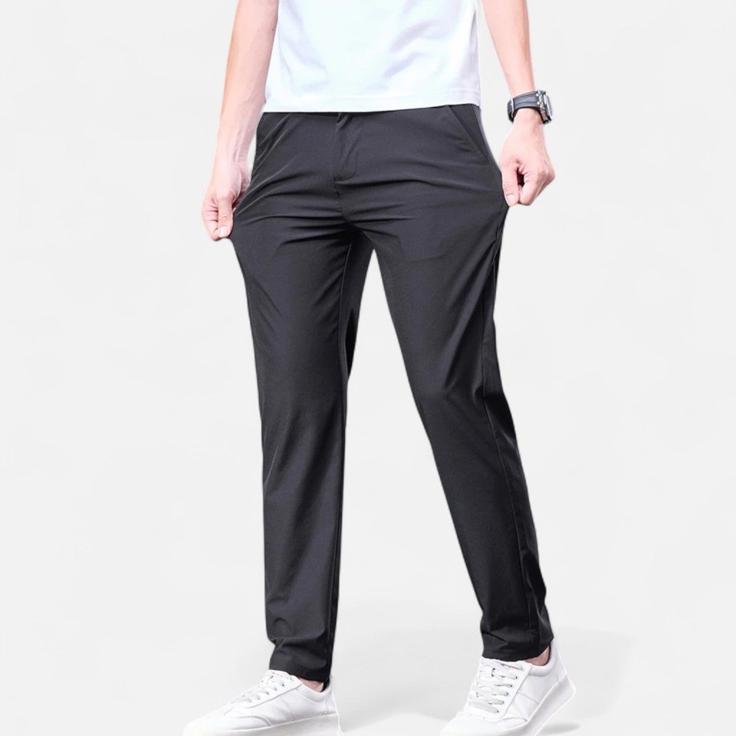 Celvarin | Men’s Premium Ice Silk Summer Trousers with Elastic Waist