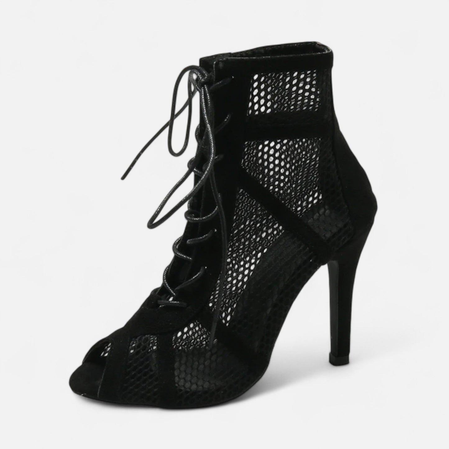 Celvarin | Women’s Premium Mesh High Heel Sandals – Cross Strap & Ankle Strap