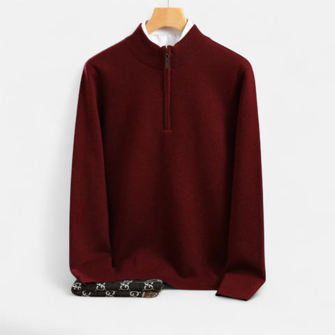 Celvarin | Men’s Merino Wool Half-Collar Sweater