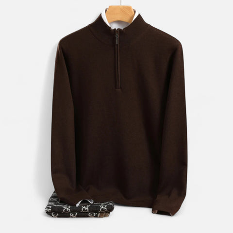 Celvarin | Men’s Merino Wool Half-Collar Sweater