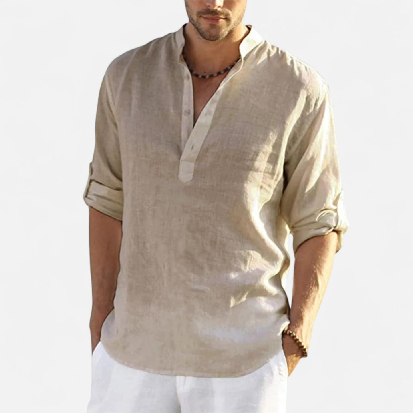 Celvarin | Men’s Premium Loose-Fit Long-Sleeve Cotton-Linen Shirt