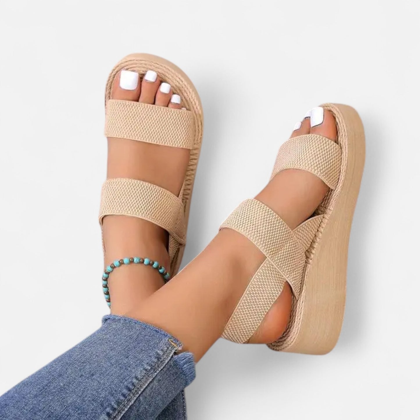 Celvarin | Women’s Premium Minimalist Wedge Sandals with Open Toe and Platform Sole