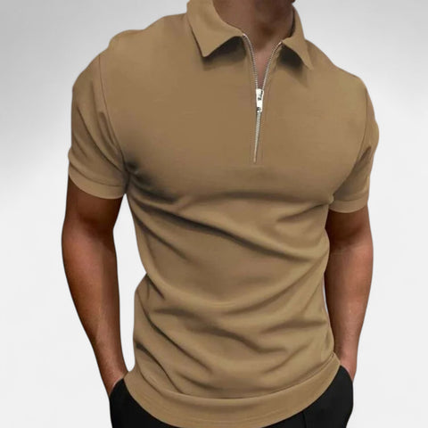 Celvarin | Men’s Premium Short-Sleeve Polo Shirt with Zip