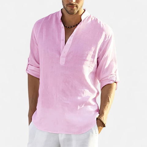 Celvarin | Men’s Premium Loose-Fit Long-Sleeve Cotton-Linen Shirt