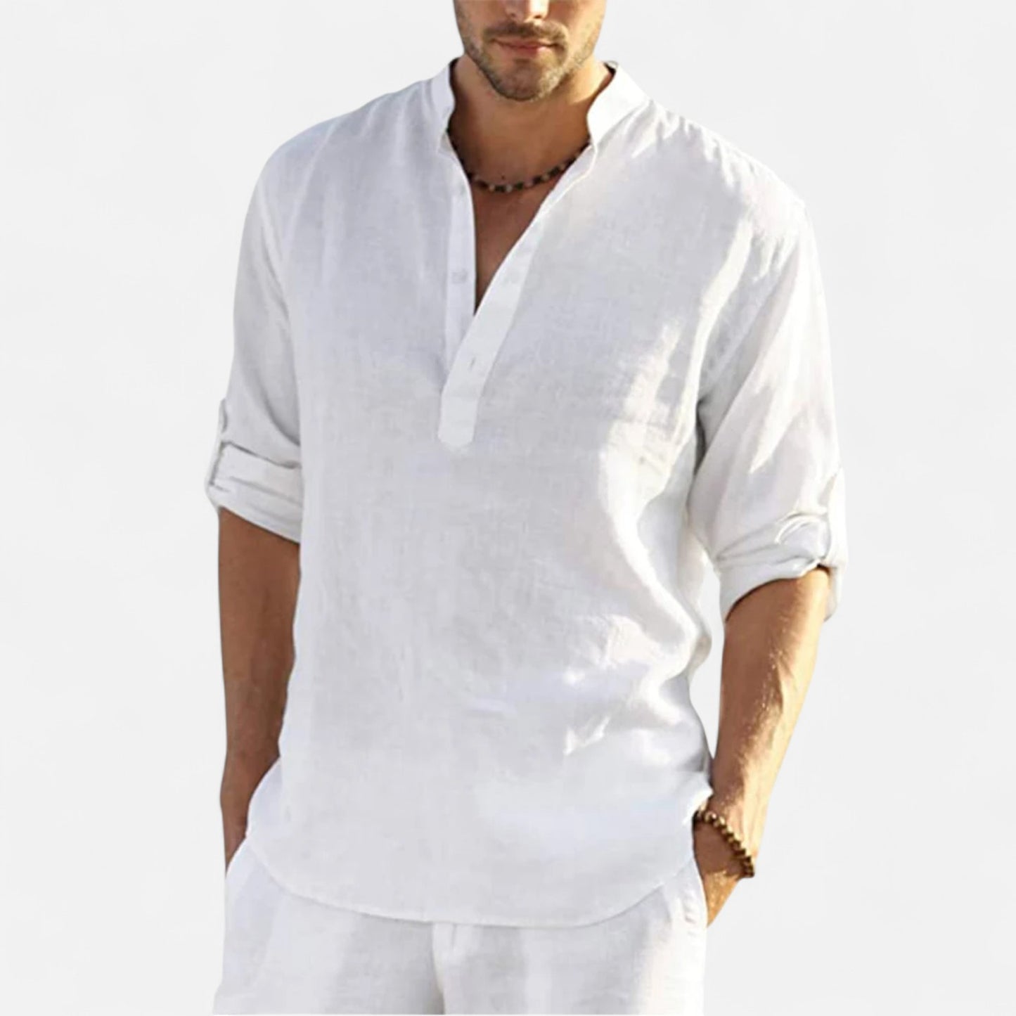 Celvarin | Men’s Premium Loose-Fit Long-Sleeve Cotton-Linen Shirt