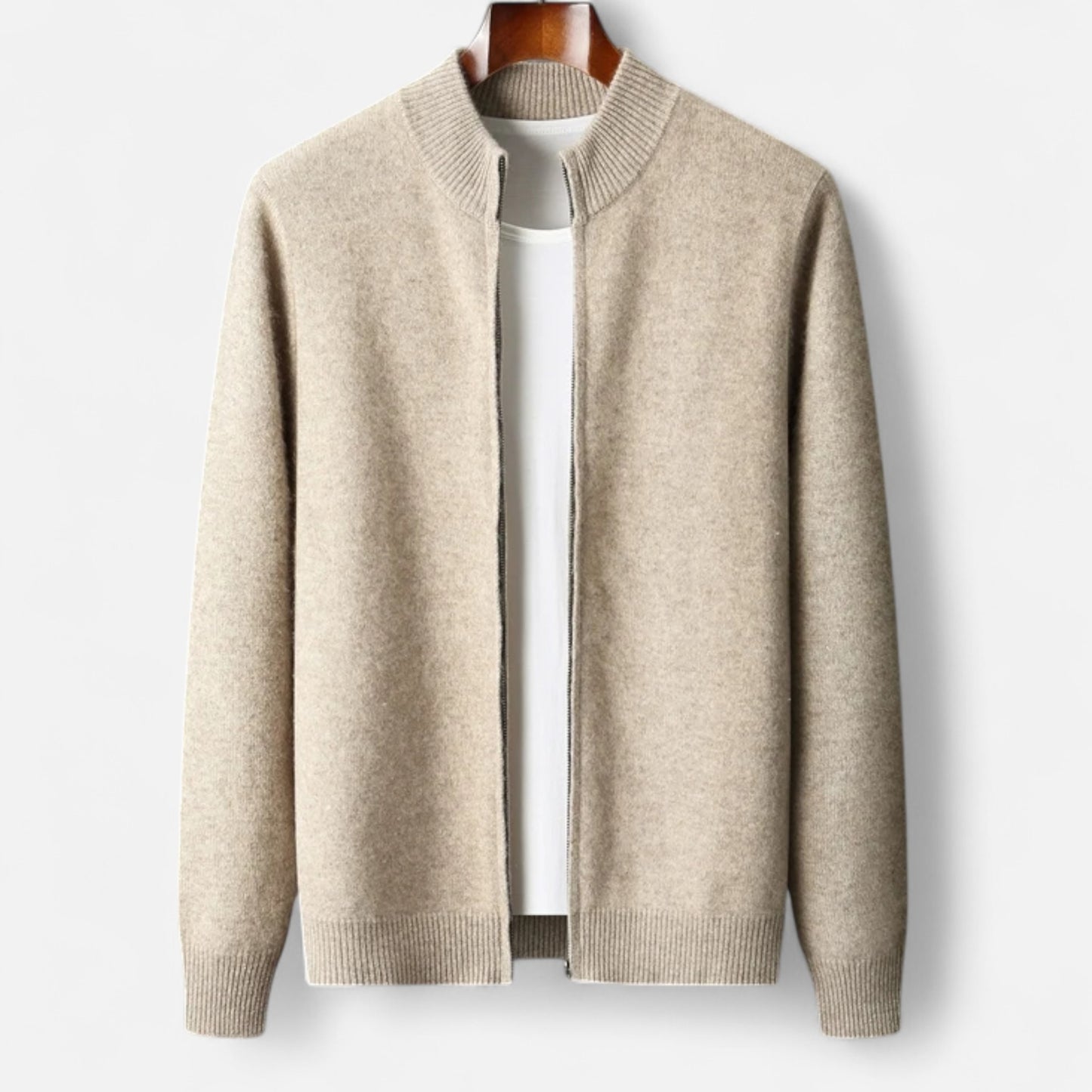 Celvarin | Men’s Merino Wool Zip Cardigan