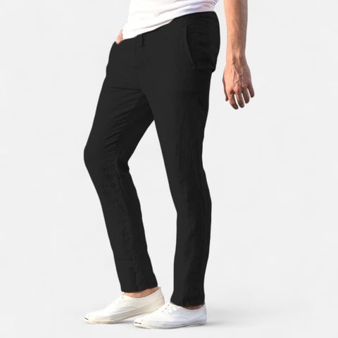 Celvarin | Men’s Premium Cotton-Linen Trousers with Elastic Waist