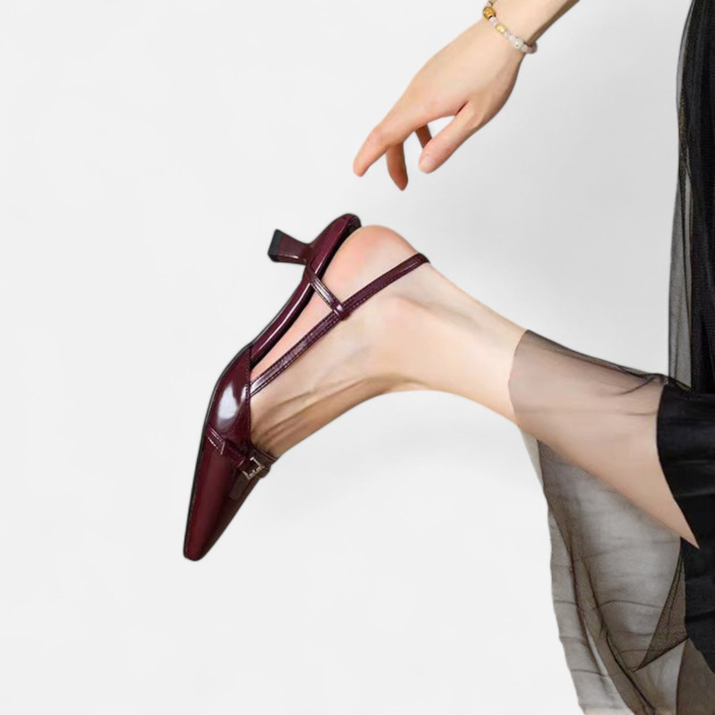 Celvarin | Women’s Premium Slingback Pumps with Pointed Toe and Mid Heel