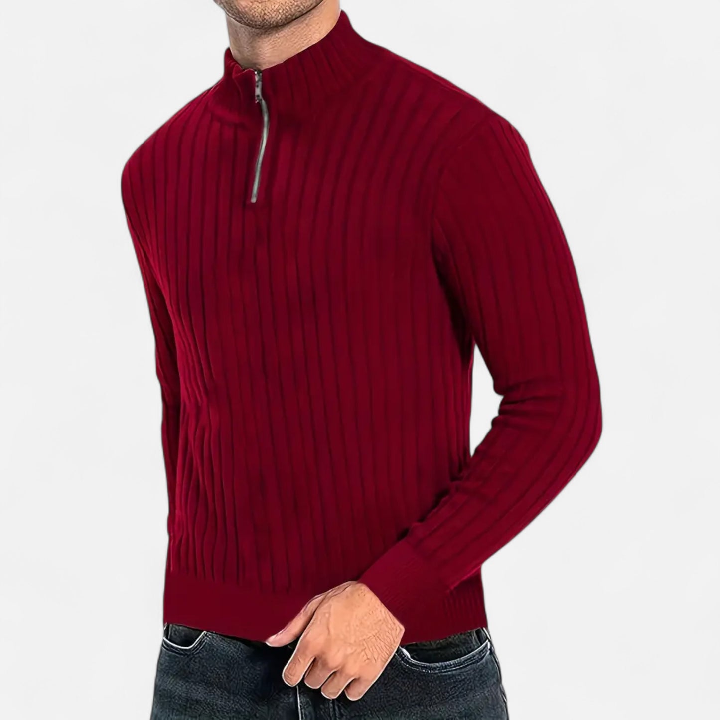 Celvarin | Men’s Quarter-Zip High Neck Sweater