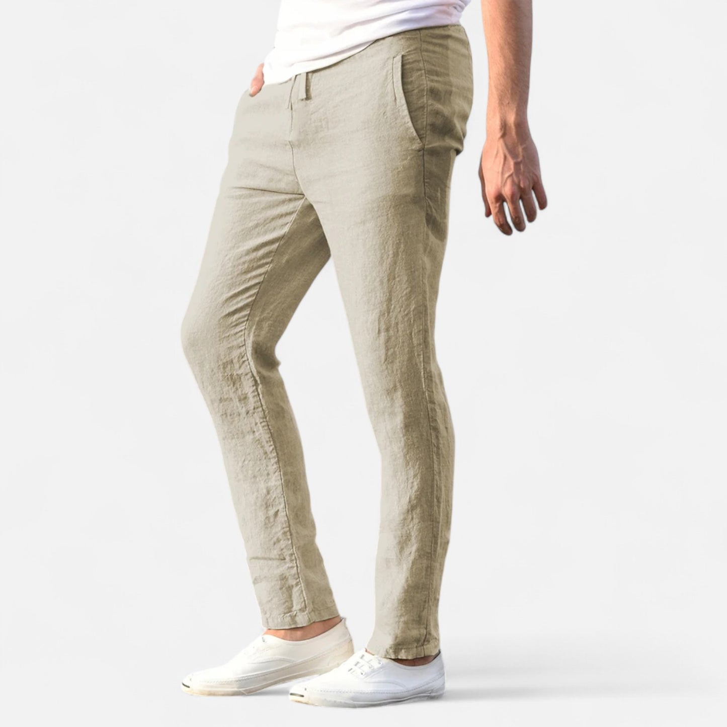 Celvarin | Men’s Premium Cotton-Linen Trousers with Elastic Waist