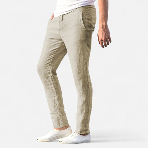 Celvarin | Men’s Premium Cotton-Linen Trousers with Elastic Waist