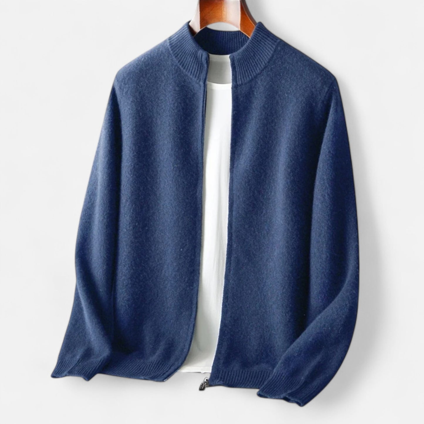 Celvarin | Men’s Merino Wool Zip Cardigan
