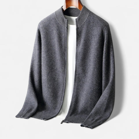 Celvarin | Men’s Merino Wool Zip Cardigan