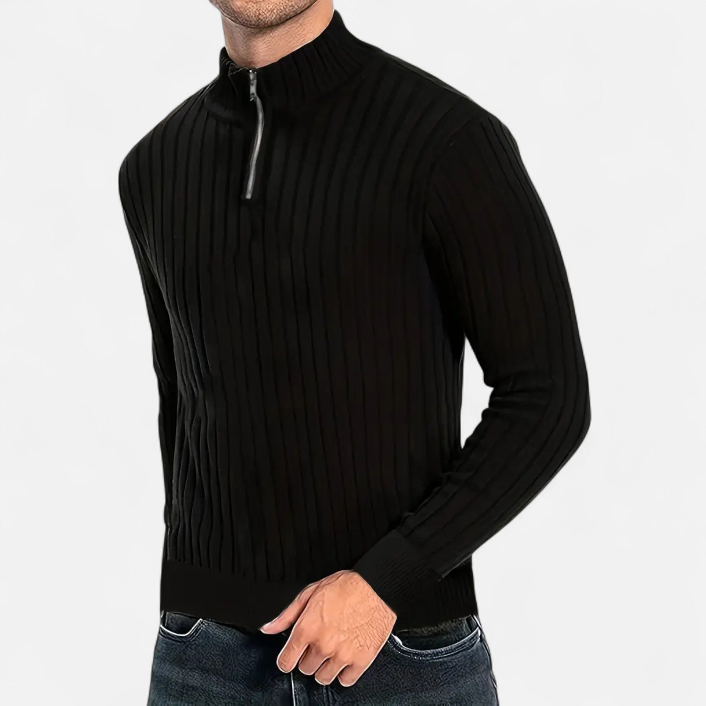 Celvarin | Men’s Quarter-Zip High Neck Sweater