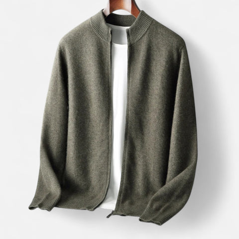 Celvarin | Men’s Merino Wool Zip Cardigan