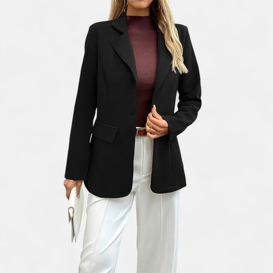 Women’s Double-Breasted Black Blazer – Structured Elegance