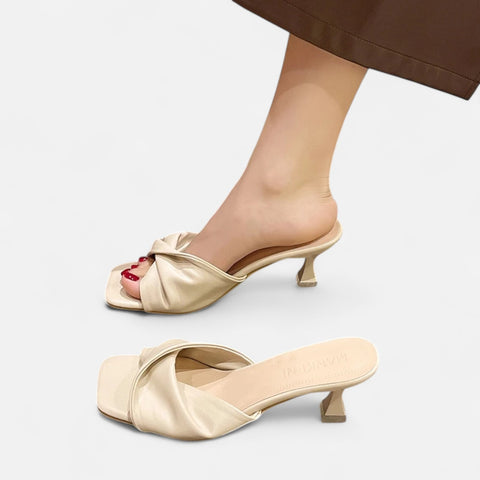 Celvarin | Dame Premium Spidse Slip-On Højhælede Mules
