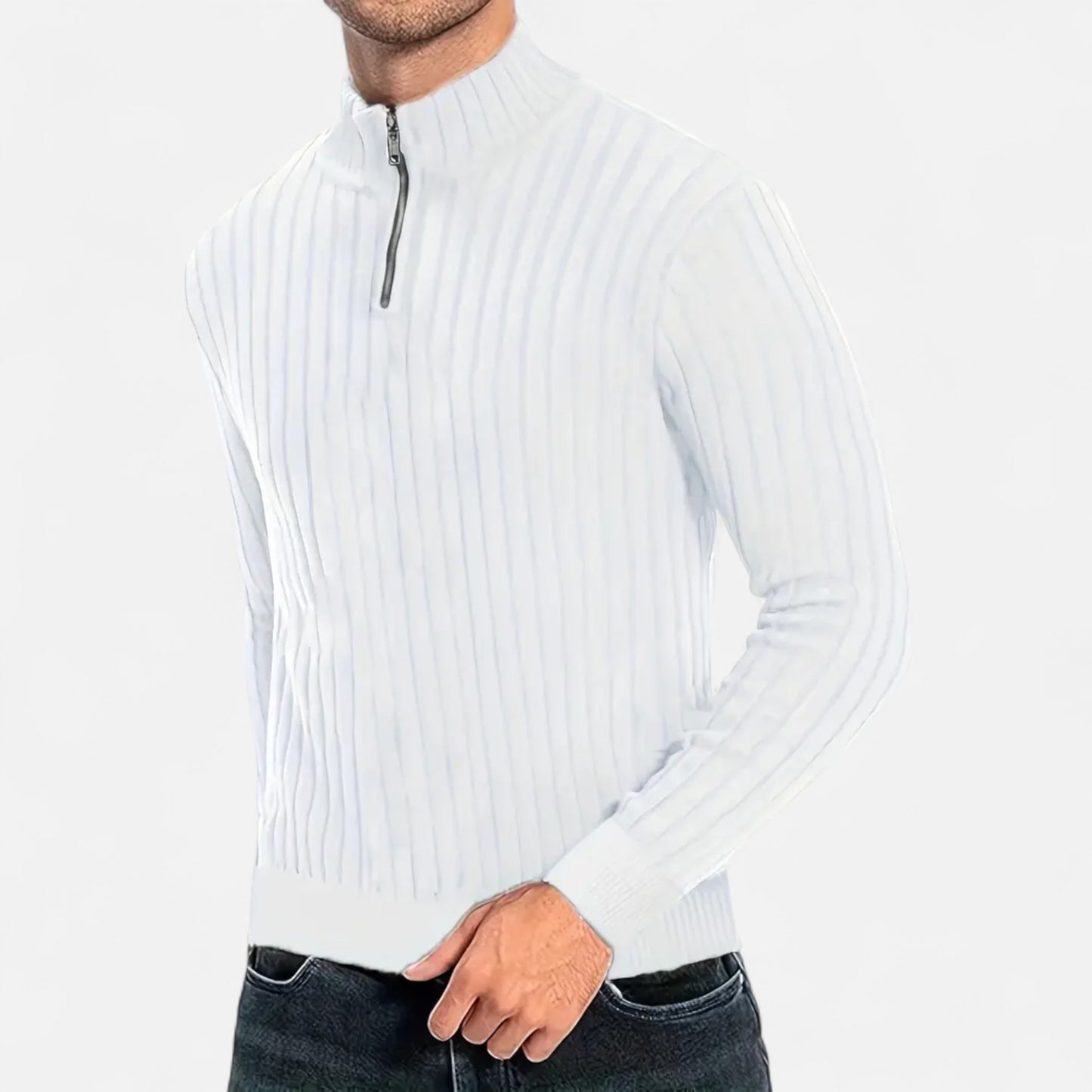 Celvarin | Men’s Quarter-Zip High Neck Sweater