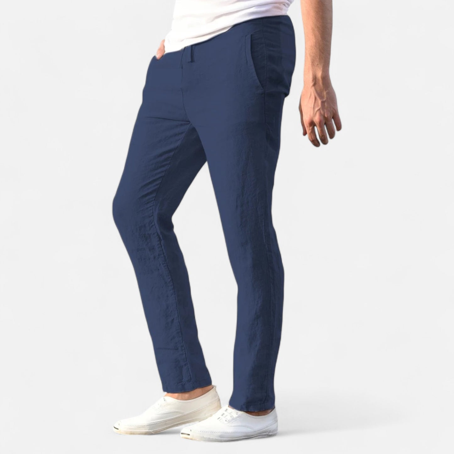 Celvarin | Men’s Premium Cotton-Linen Trousers with Elastic Waist