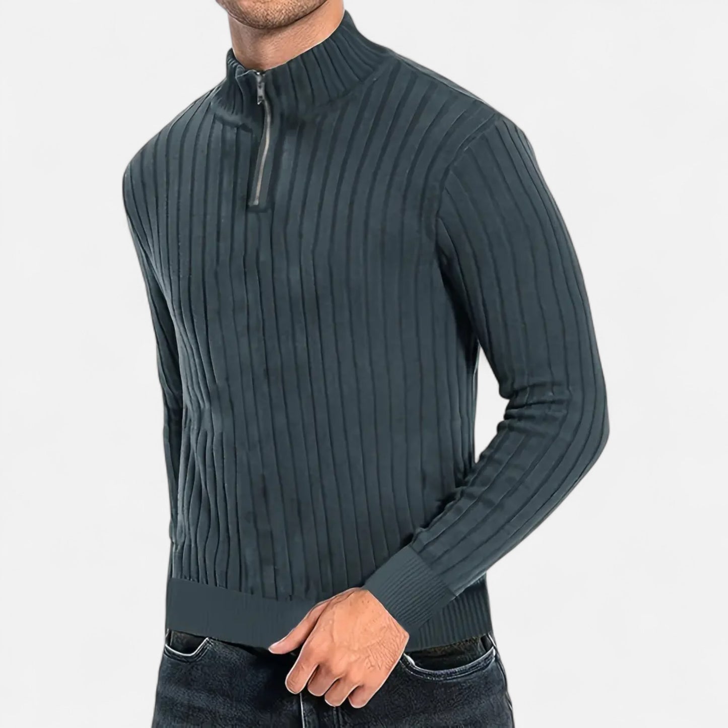 Celvarin | Men’s Quarter-Zip High Neck Sweater