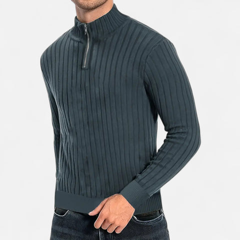 Celvarin | Men’s Quarter-Zip High Neck Sweater