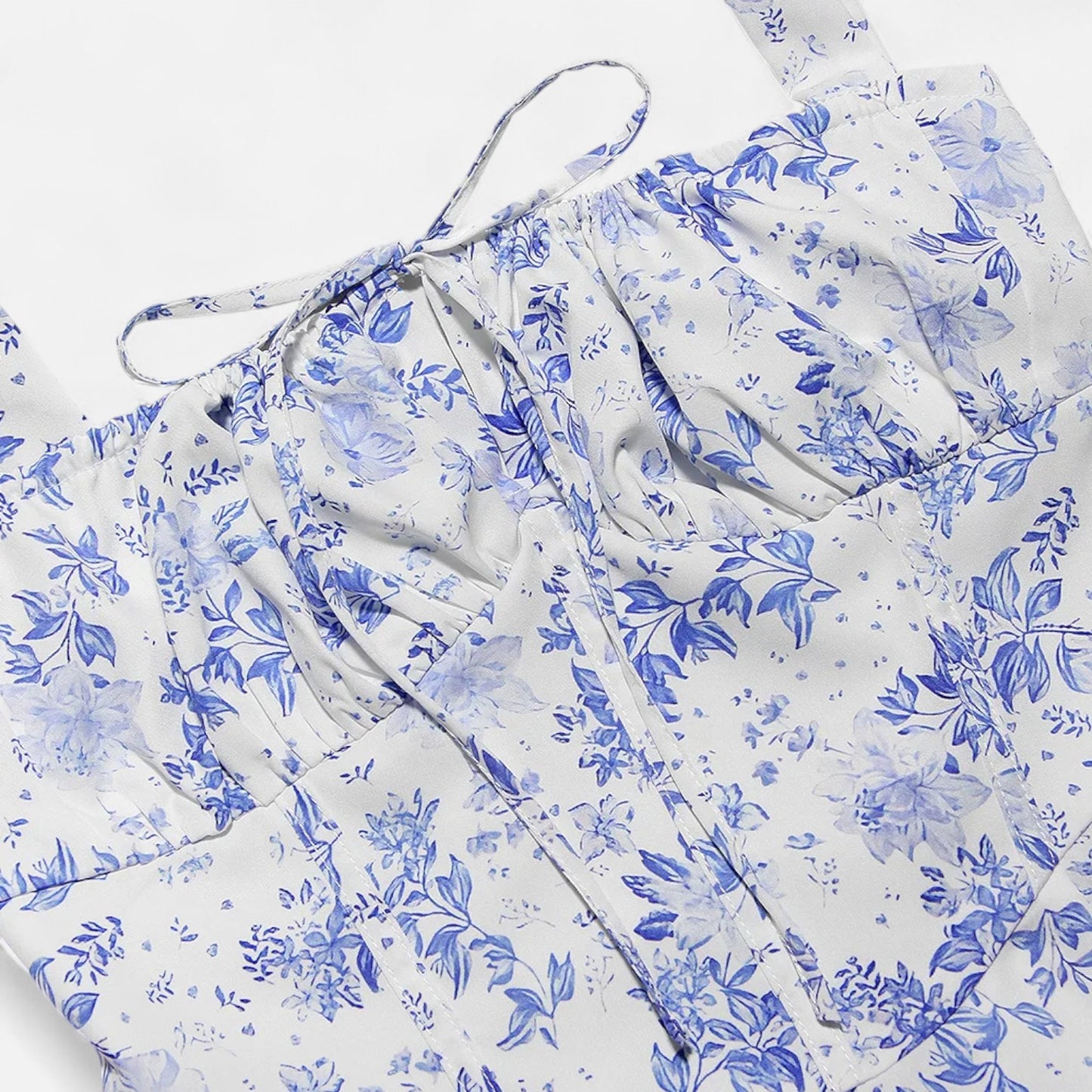 Celvarin | Women’s Premium Floral Print Midi Summer Dress with Spaghetti Straps