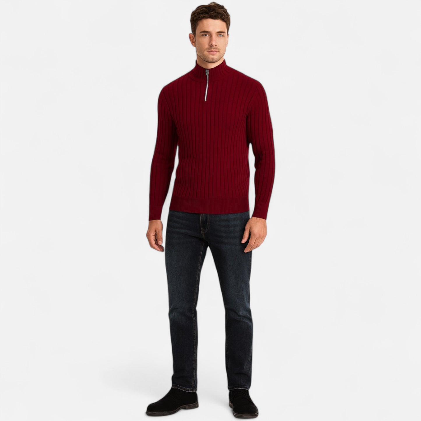 Celvarin | Men’s Quarter-Zip High Neck Sweater