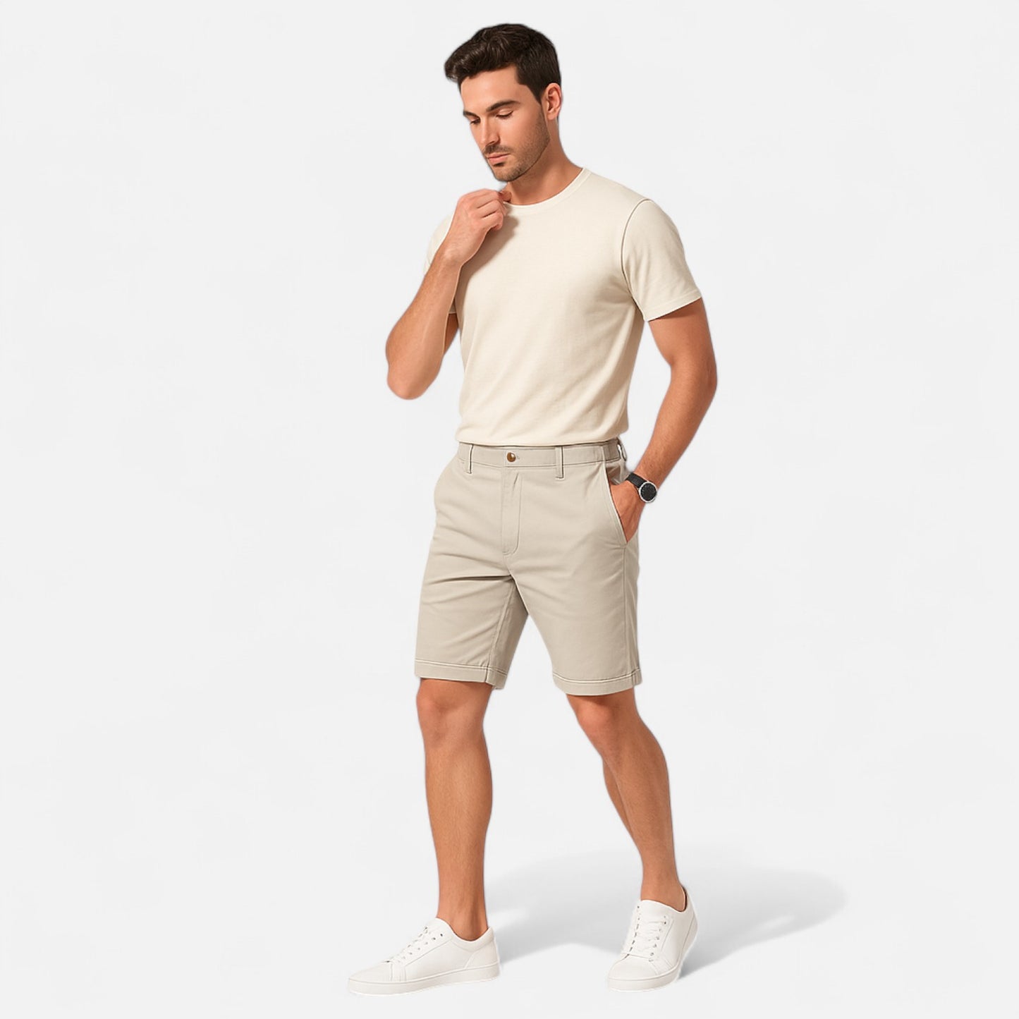Celvarin | Men’s Premium Cotton Shorts with Elastic Waist