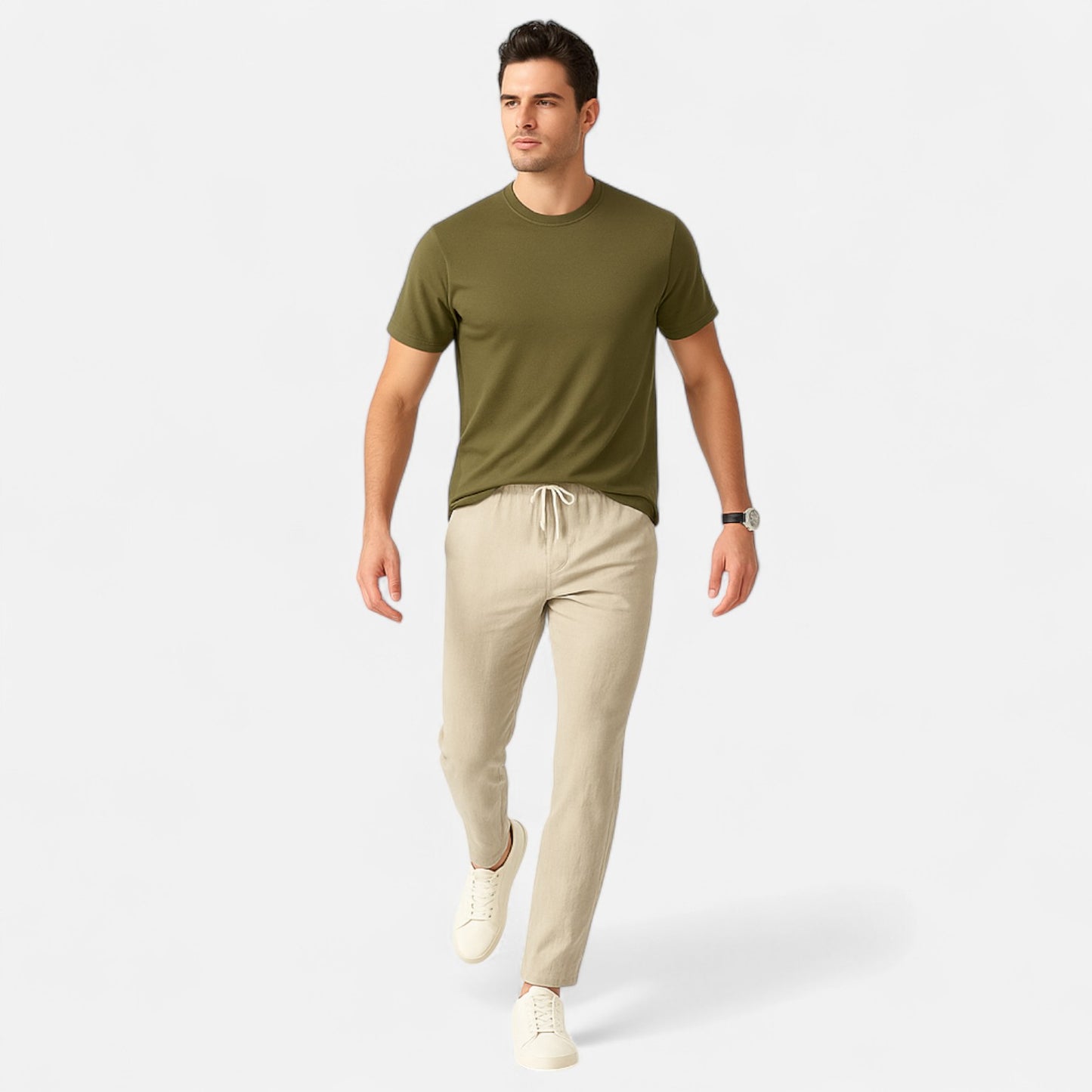 Celvarin | Men’s Premium Cotton-Linen Trousers with Elastic Waist