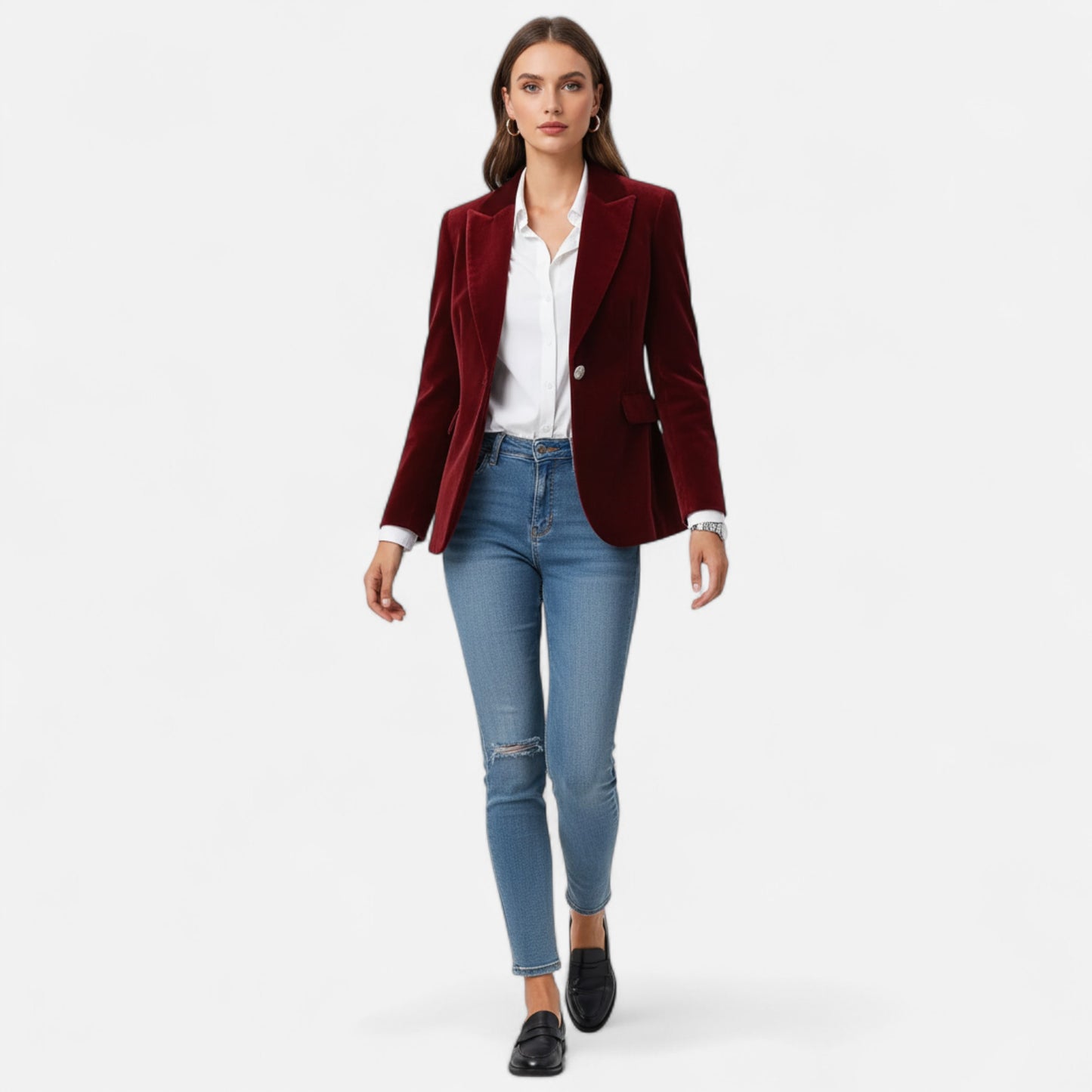 Women’s Heritage Blazer – Refined One-Button Design