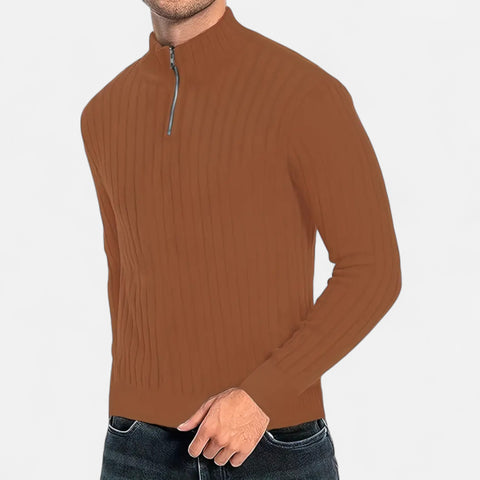 Celvarin | Men’s Quarter-Zip High Neck Sweater