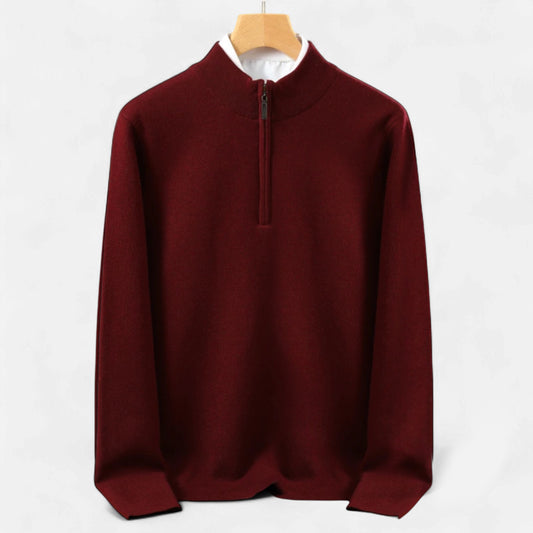 Men’s Merino Wool Sweater with Half Collar