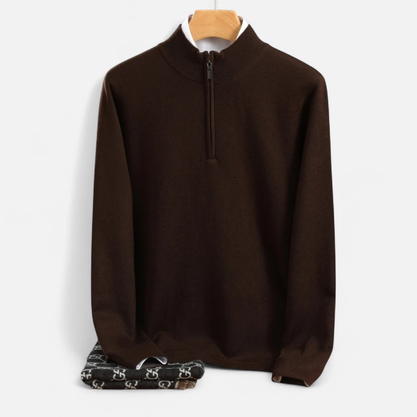 Celvarin | Men’s Merino Wool Half-Collar Sweater