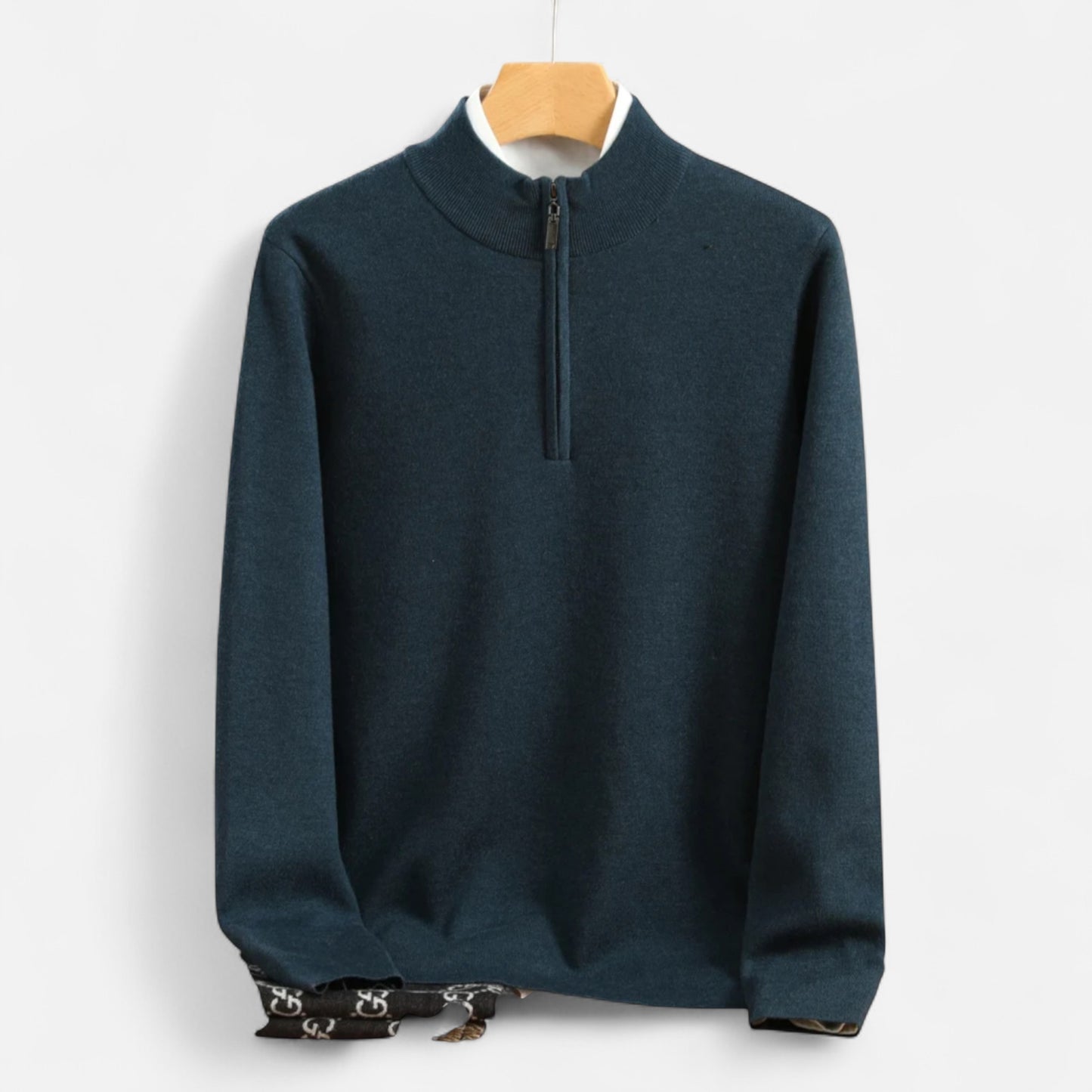 Celvarin | Men’s Merino Wool Half-Collar Sweater