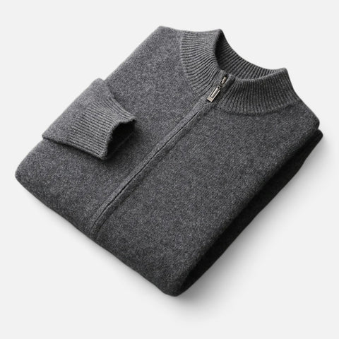 Celvarin | Men’s Merino Wool Zip Cardigan