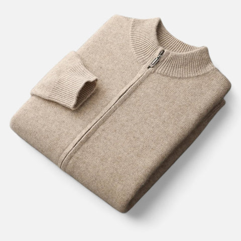 Celvarin | Men’s Merino Wool Zip Cardigan