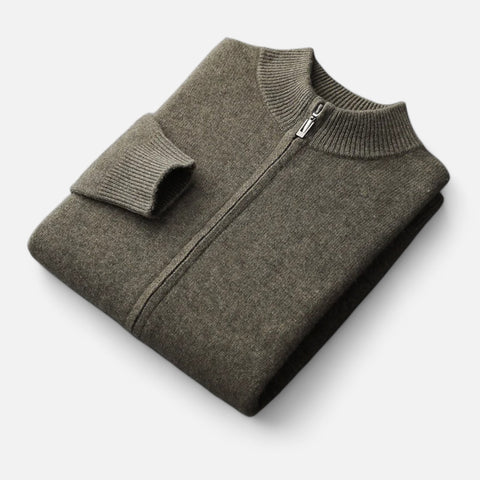 Celvarin | Men’s Merino Wool Zip Cardigan